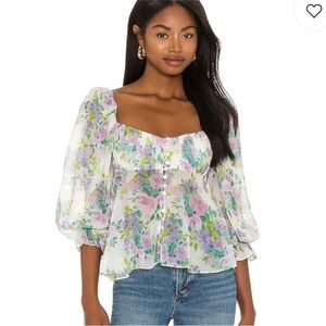 For Love and Lemons Meadow Blouse Lavender Small